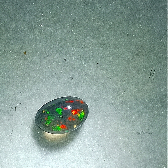 🔥 Rare Genuine Ethiopian Black Fire Opal Loose Cabochon Oval Cut .25ctw - Picture 3 of 5